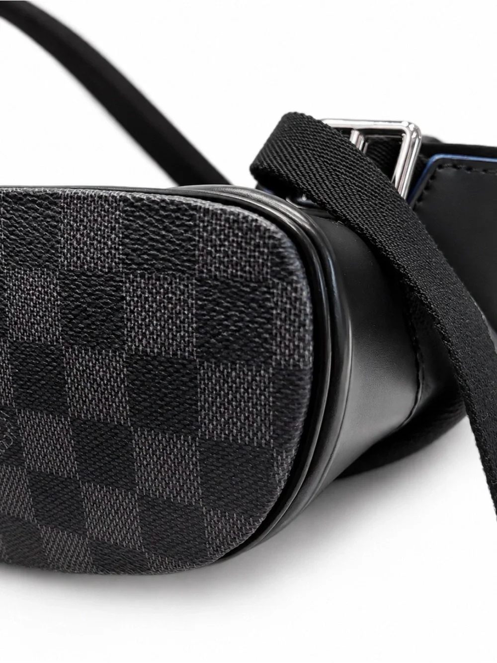 Louis Vuitton Christopher PM Backpack in Damier Graphite with Rainbow Logo.